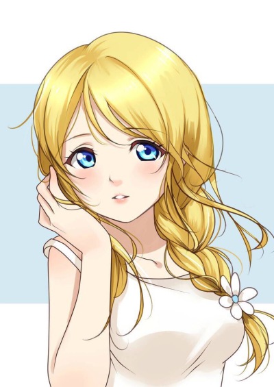 Love live; Lovelive; LoveLive;Love Live の洵濑绘里；动漫女头；头像；二次元女头；邪教；麻花辫萌萌哒～