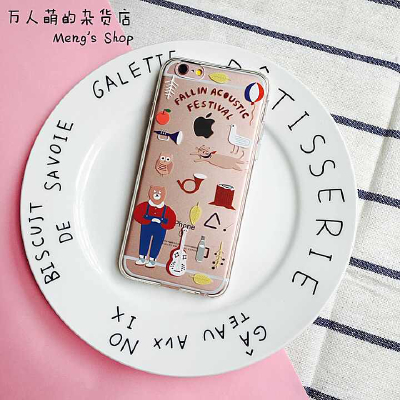 包邮 苹果5s iPhone6splus手机壳 卡通可爱北欧小熊 防摔全包软壳