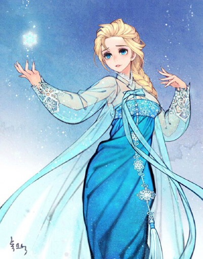 插画《冰雪奇缘》韩服版——via：纳镛吴(Na Young Wu) 据日本新闻网站“rocketnews24.com”12月16日报道，继汉服版《冰雪奇缘》大热之后，韩国插画家纳镛吴(Na Young Wu)又绘制了韩服版的《冰雪奇缘》，令人大饱眼福…