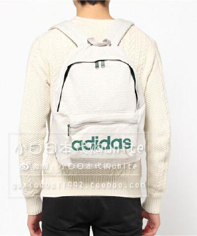 代购 小白日本代购 12月 ADIDAS 休闲logo双肩包背包46833