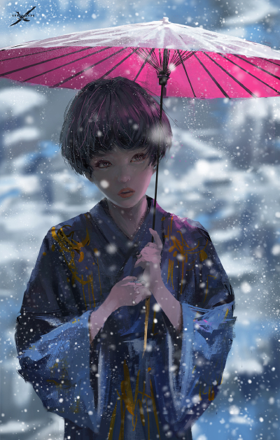 鬼刀 动漫图 [WLOP]创作 转载自P站 禁止去水印二改尊重原创动漫以及作者。——拾起你的头颅 为我而战吧 [ 鬼刀 ]