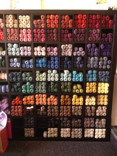 love this idea but i'd want hinged glass doors on every cube to keep
wool clean and dust free