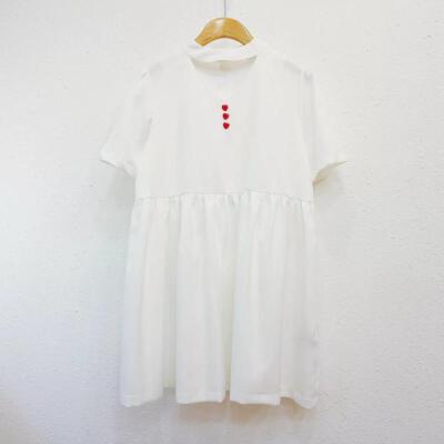 南栀16夏韩版时尚爱心扣连衣裙