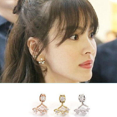 韩国进口饰品 太阳的后裔925银针纯银耳钉 明星宋慧乔同款耳环女