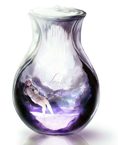 瓶子系列～把动漫人物关进瓶子里，瓶子里的世界，二次元，动漫，插画