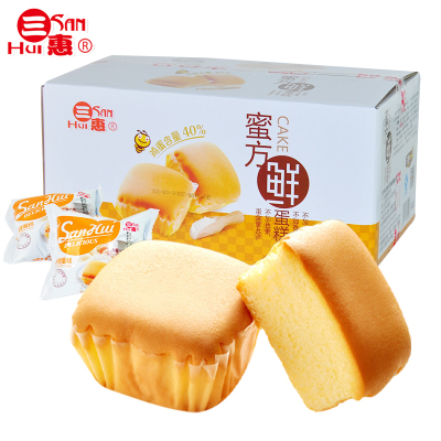 三惠 蜜方鲜蛋糕500g*2箱整箱 蒸鸡蛋糕软小面包早餐点心