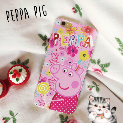 包邮 原创粉红猪小妹 卡通小猪佩琦苹果iPhone6splus全包软手机壳