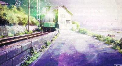 你站在桥上看风景，看风景的人在楼上看你 GIF 动图 二次元 动漫 签名档 樱花 KYLIN ZHANG _