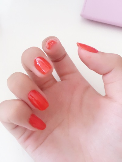 珊瑚橙美甲opi