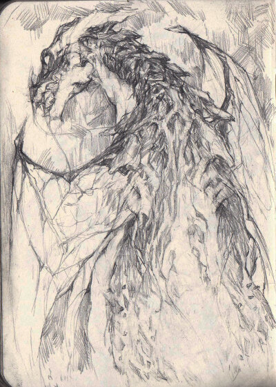 Sketchbook page.....
龙 怪物线稿