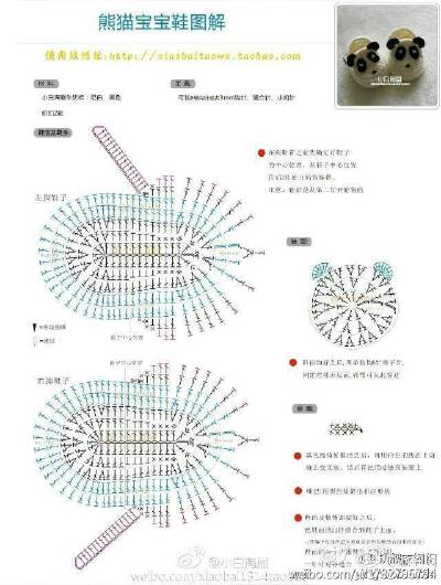 卡通熊猫宝宝鞋图解