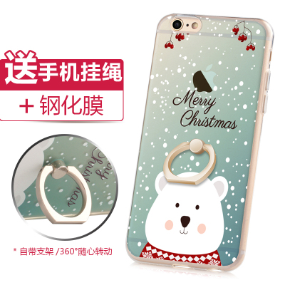 F.L iPhone6手机壳苹果6s保护套6plus手机套硅胶超薄防摔带指环
