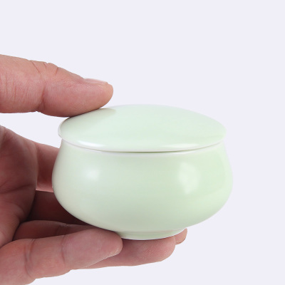 品瓷汇 迷你小号茶叶罐 定窑陶瓷小型储茶罐 红茶绿茶干货密封罐