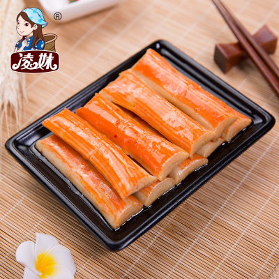 凌妹手撕蟹柳20小包装蟹味棒麻辣零食品香辣即食海鲜休闲零食小吃