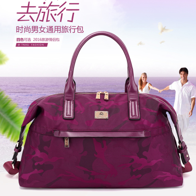 T·N·X·G旅行包女迷彩牛津布行李包女短途出差旅行袋男女健身包
