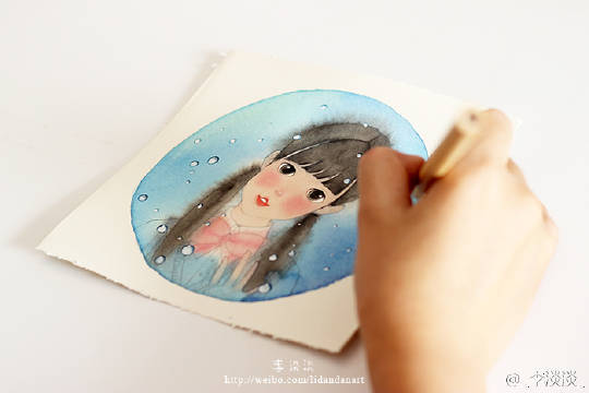 把藏在心里的那句话写在雨后的玻璃上，天晴后它会化成告白的勇气吗？#手绘水彩植物插画教程# 来自画师：李淡淡