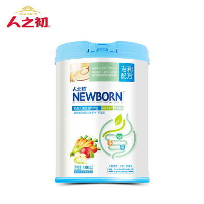 Newborn/人之初 宝宝辅食 婴幼儿益生元果蔬营养米粉米糊480G
