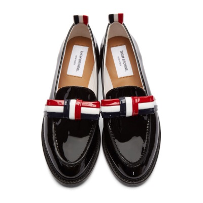 Thom Browne 条纹蝴蝶结乐福鞋