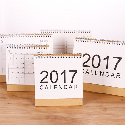 2017年创意小清新记事办公无印风简约日历记事计划本年历台历