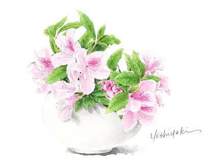 日本水彩画家茨木祥之の和风清新水彩画 