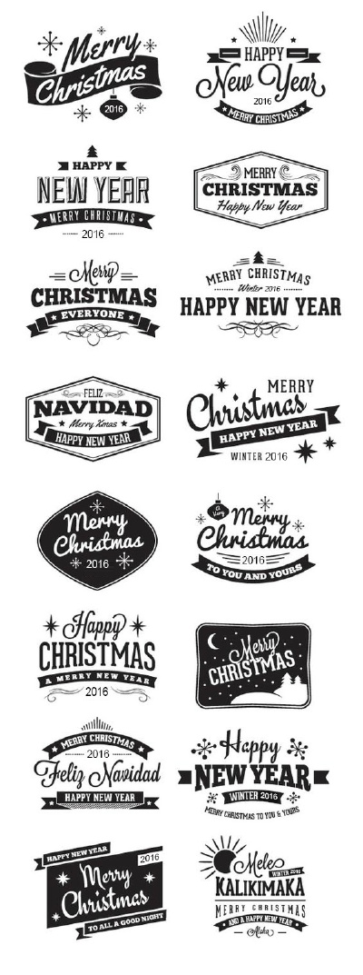 50+ 风格各异的 Merry christmas 徽章设计。顺祝大家圣诞节快乐！