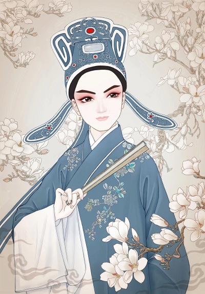 越剧《盘妻索妻》里的梁玉书（ps.图来自堆糖用户 小熊不二君）