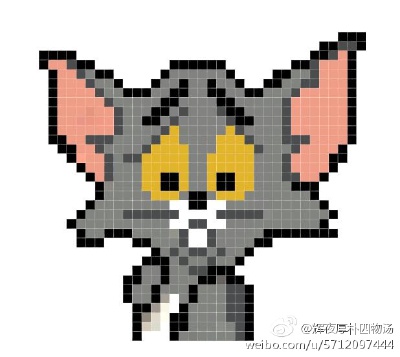 猫和老鼠~自制图纸~#拼拼豆豆##拼拼豆豆DIY##拼豆图纸# ​​​​@拼拼豆豆@MM拼豆 ​​​​