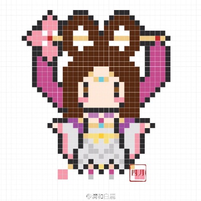 #王者荣耀##拼豆图纸# 一入坑就迫不及待的画了图纸拼了四个貂蝉小姐姐 甄姬还没来得及拼 分享一波图纸@小舞家拼豆手工坊 @拼拼豆豆 @MM拼豆 ​​​​