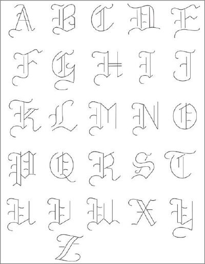  英文字体 26个字母 手写 设计 素材 教程 转自Pinterest