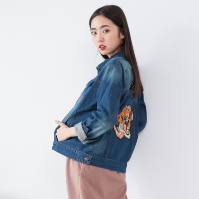 starmimi2016秋冬 老虎刺绣牛仔外套