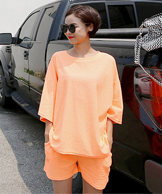 夏季 tangostyle 韩国进口 舒适棉纯色舒适套服