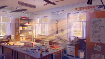 动漫场景 壁纸 二次元 清新 插画