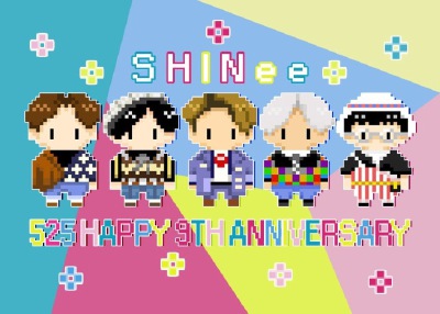 #SHINee出道九周年# 终于赶在九周年的今天完成了闪闪拼豆！我最爱的少年们，永远闪耀的少年们！@MM拼豆 @拼拼豆豆 ​​​​