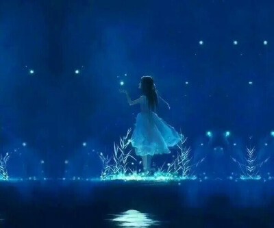 唯美，蓝色，文艺，夜景，头像，背景