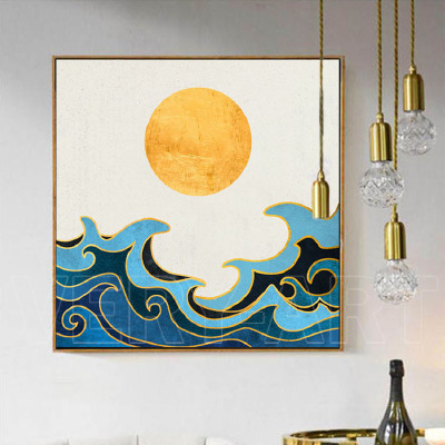 海上升明月天涯共此时 北欧现代简约艺术抽象画办公室挂画餐厅画