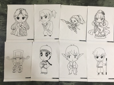 Q版人物卡通画