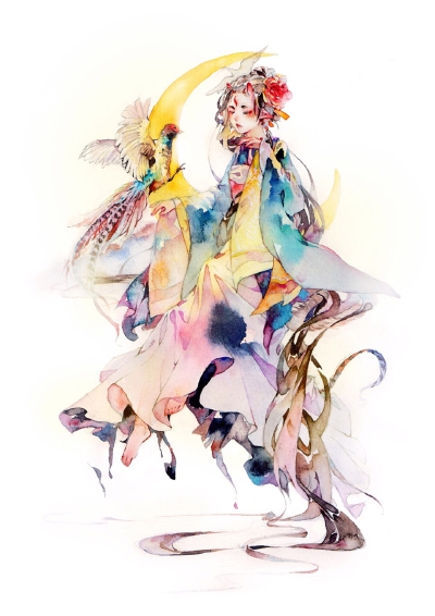 〔 手绘水彩美人 〕 作者' _夜语寄北