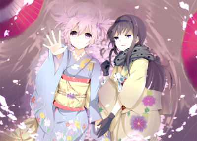 sellel p站 二次元 插画 少女 动漫 魔法少女小圆 鹿目圆香 晓美焰 id=8639121