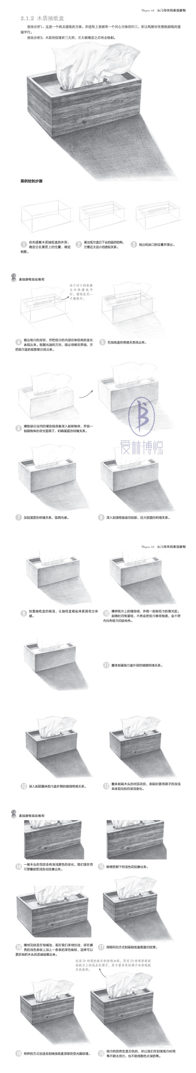 本案例摘自人民邮电出版社出版的《素描静物基础教程》。更多原创绘画教程和作品将在“爱林文化”公众号（aiibook）中长期分享！爱林博悦——只为悦读者！