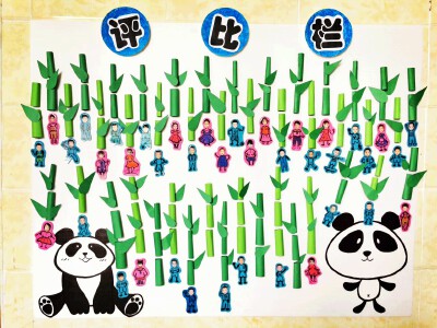 幼儿园评比栏 竹子