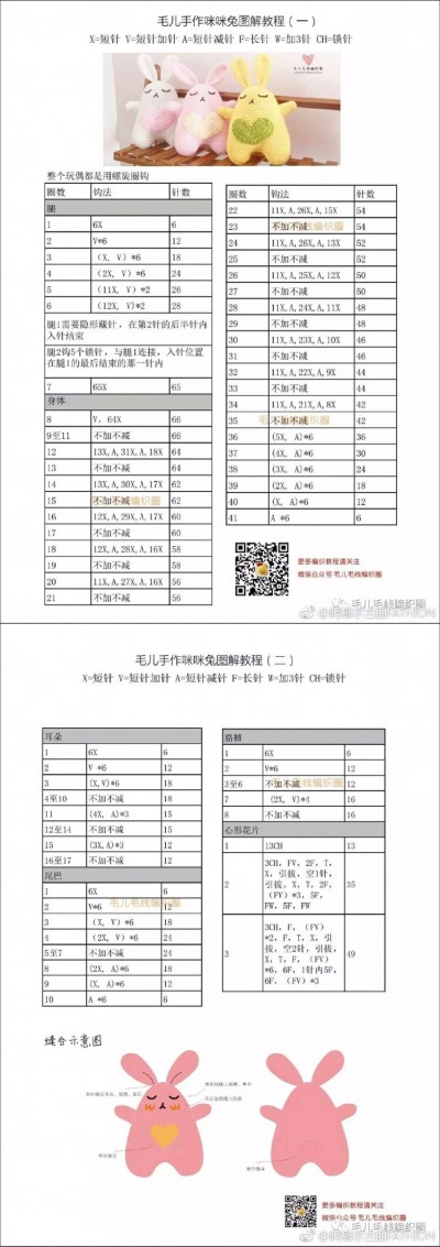 钩针玩偶图解