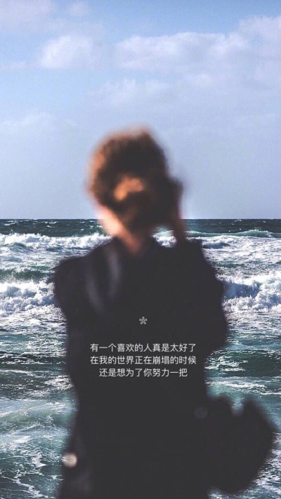 ❀
“有一个喜欢的人真是太好了，在我的世界正在崩塌的时候还是想为了你努力一把。” ​ ​​​
风景 手写 文字 英文 励志 温暖 天空白云 正能量 小清新 人物 动漫 手绘 背影 歌词 片段 自制手机壁纸