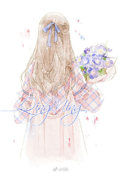 涂鸦 色彩 水彩少女 手绘 彩色 可爱 插画 动漫 小清新 二次元 唯美 清茗