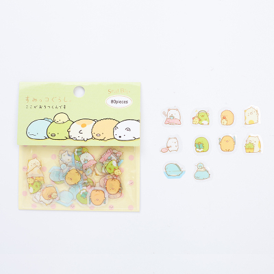 安蔻文具 日韩日记贴纸 可爱卡通贴纸透明PVC平面日记手账本贴画