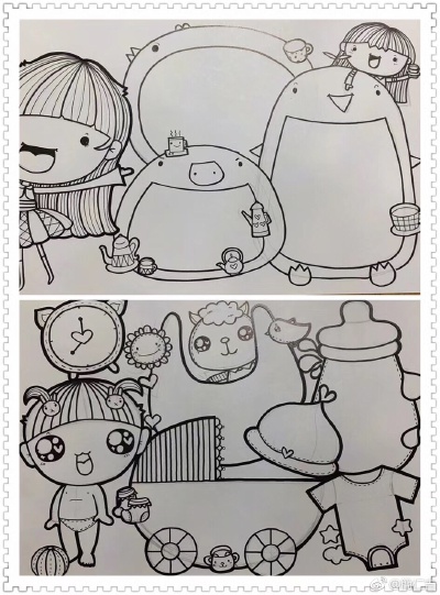 手账素材 收集 水彩画 插画 涂鸦 手账插画 儿童画