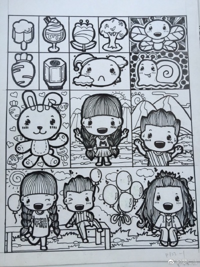 手账素材 收集 水彩画 插画 涂鸦 手账插画 儿童画
