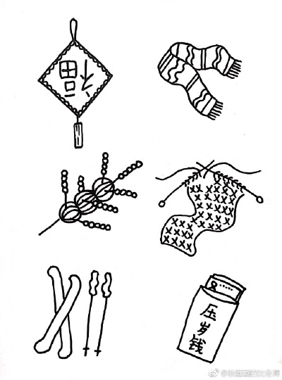 冬天手绘简笔画冬天手帐素材 ​ ​​​​