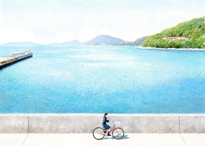 夏日和风彩铅色彩插画