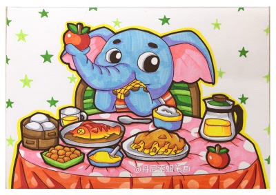 儿童画 主题画 手绘 设计人物 素描 丹尼索儿童画