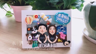 黏土情侣
黏土热气球跳伞，黏土柯基柴犬